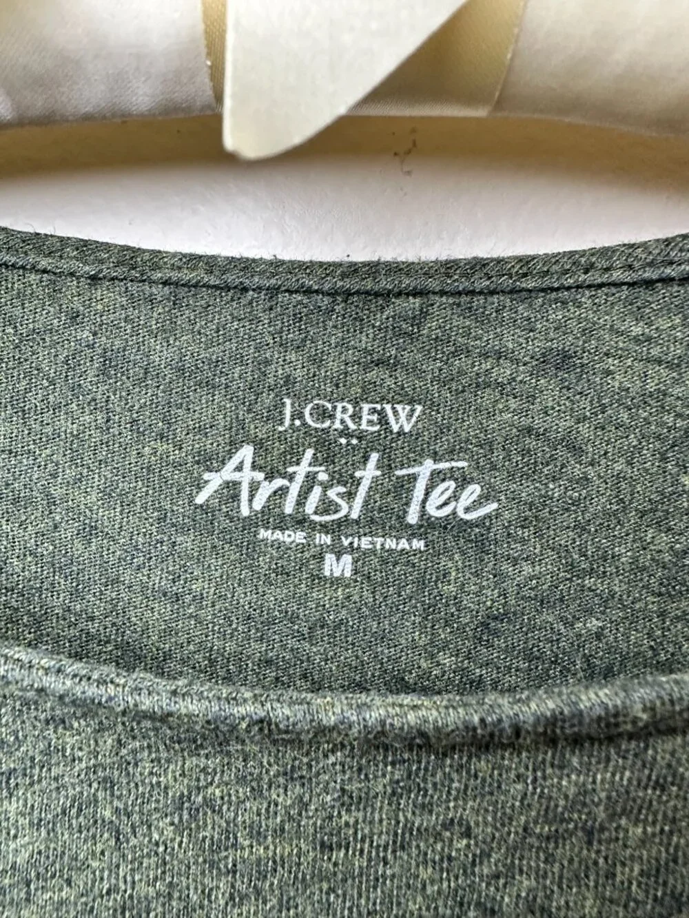 J. Crew Artist Tee Pullover Top Women Size M Olive Green Long Sleeve